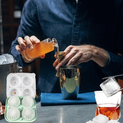 Silicone Ice Cube Tray and Ice Ball Maker for chilling whiskey and cocktails