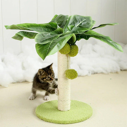 Cat Scratching Coconut Tree Kitten Post Sisal Covered Scratcher Pole Toy 32/38cm