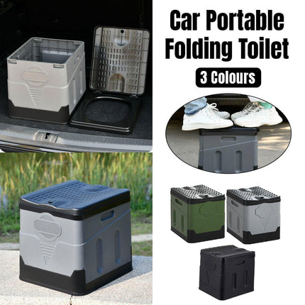 Portable Folding Car Toilet Outdoor Travel Emergency Plastic Lightweight Toilet