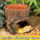 Tree Stump Reptile Cave Lizard Hide Terrarium Cave Home Decor Moisture Keeping