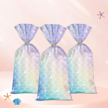 150pcs Mermaid Candy Bags for Kids Birthday Party Christmas Gift Packaging