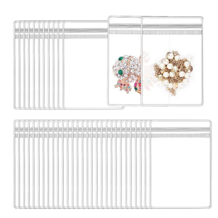 100pcs PVC Self-Sealing Jewelry Bags Anti-Oxidation Storage Dustproof Bags