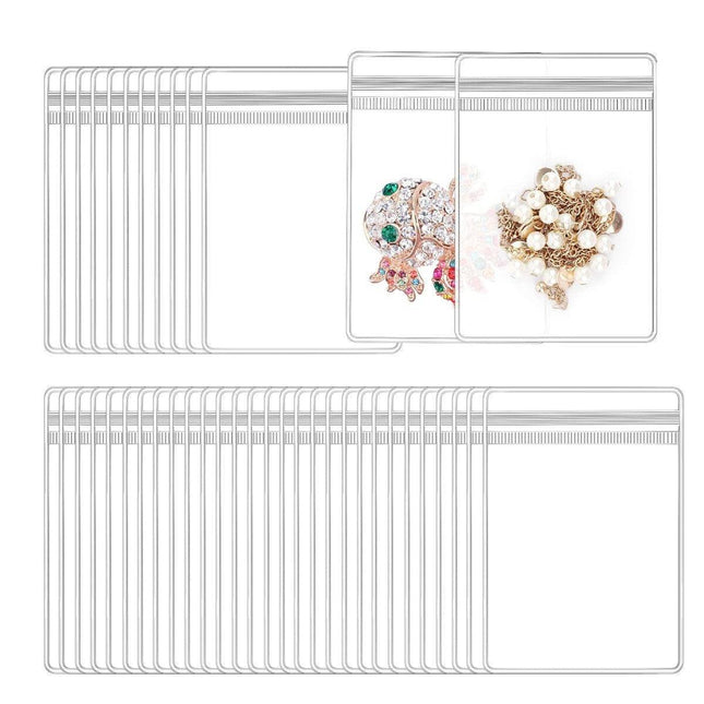 100pcs PVC Self-Sealing Jewelry Bags Anti-Oxidation Storage Dustproof Bags