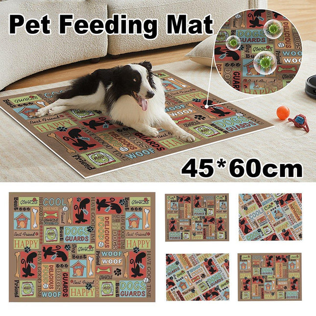 Waterproof Pet Floor Mat Carpet For Dog Cage Feeding Area Anti Slip Washable