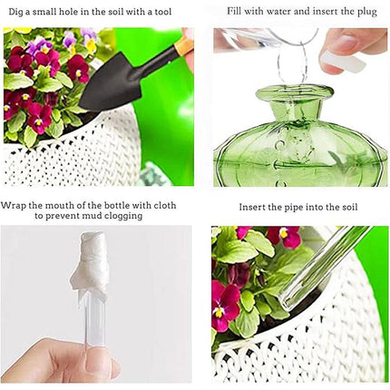 2PCS Automatic Glass Watering Cactus Plant Flower Self Drip Irrigation Tool