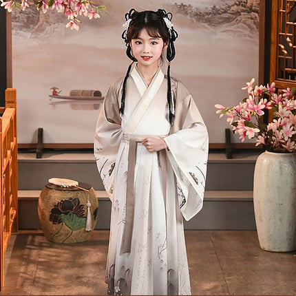Hanfu Ink Print Dress Traditional Chinese Style Costume for Festivals or Performances