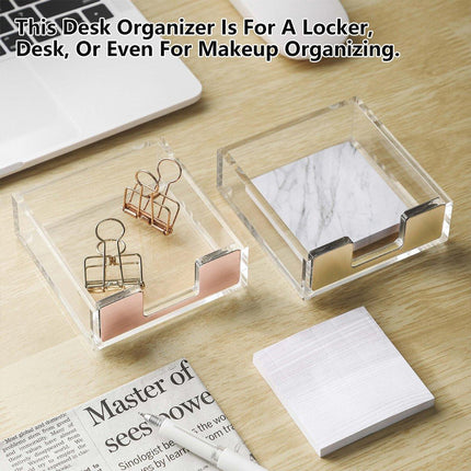 Large Desktop Sticky Note Box Organiser Office Supplies Storage Holder Drawer