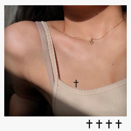 Temporary Cross Crucifix Tattoo Sticker Waterproof Body Art Fake Tattoo Decal - Aimall