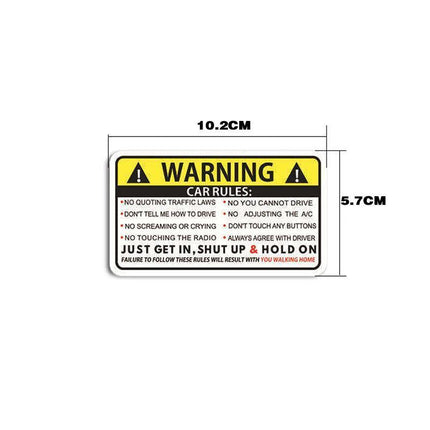 2X Vehicle Rules Visor Warning Sticker Funny Car For JDM Truck Humor Hoon - Aimall