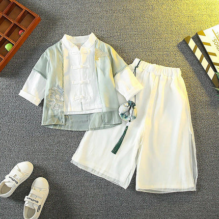 Chinese Traditional Hanfu Autumn Outfit for Boys Girls Festival Costume