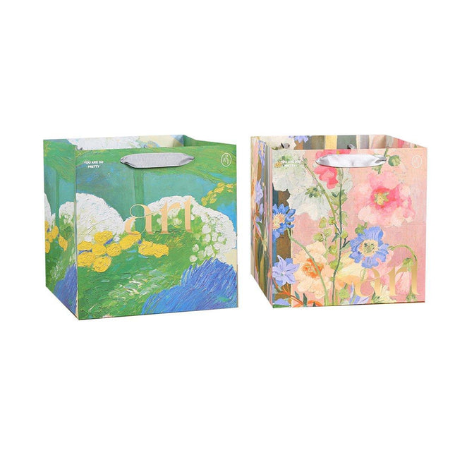 10pcs Floral Oil Painting Tote Bags Gift Packaging for Chinese Valentine's Day