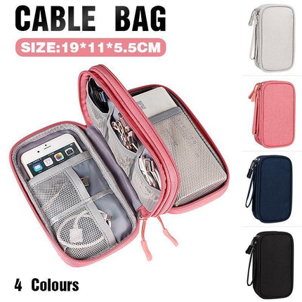 Electronic Accessories Cable Bag Organizer Travel Pouch Storage Cases Charger - Aimall
