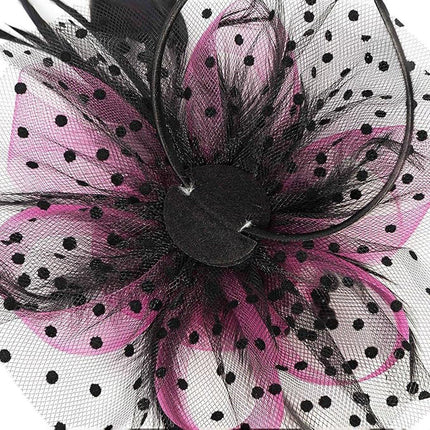 Vintage Accessories Mesh Veil Headpiece Feather Floral Headwear for Women Party