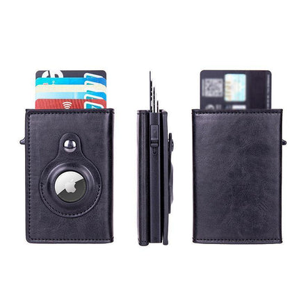 For Airtag Wallet PU Leather Credit Card Money Holder AirTag Case Air Tag Cover - Aimall