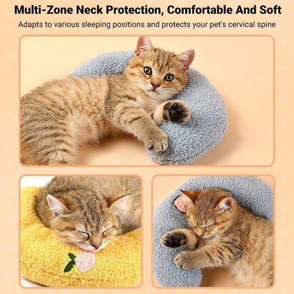 2PCS Plush Pet Pillow Soft Dog Cat Sleeping Bed Moon Shaped Cushion Mat for Pet