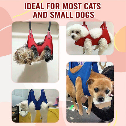 M Size Hammock Helper Pet Dog Cat Grooming Restraint Bags for Bathing Trimming Nail - Aimall