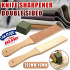 Dual Sided Leather Blade Strop Cutter Razor Sharpener Polishing Wooden Handle HG - Aimall