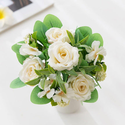 2Pcs Simulation Rose Bouquet Home Decoration Artificial Flower Arrangement Set