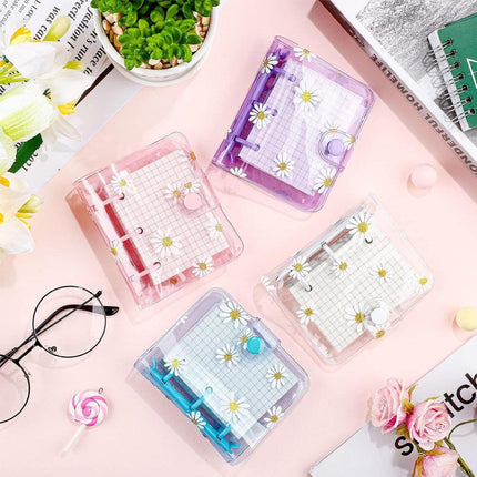 5PCS Portable 3 Hole Loose Leaf PVC Transparent Case Coil Mini Hand Ledger