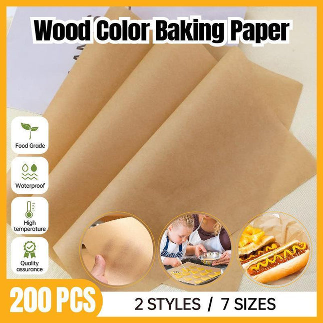 200X Wood Colour BBQ Parchment Deli Sandwich Wrap Paper Oil Paper Recycled Liner