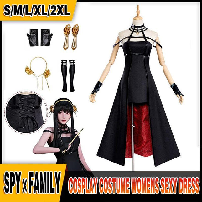 Anime SPY×FAMILY Yor Forger Cosplay Costume Womens Sexy Dress Halloween Outfits - Aimall