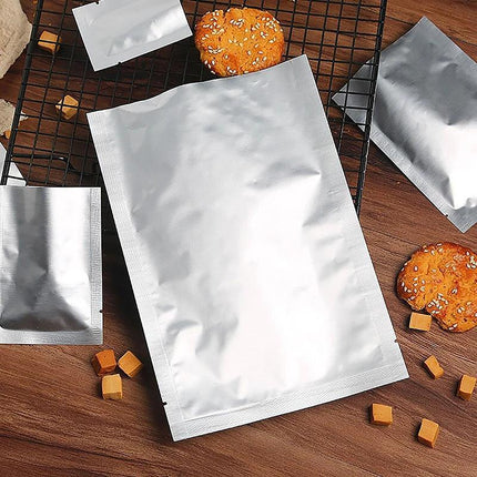 Silver Open Top Aluminum Foil Packaging Bags Heat Seal Vacuum Food Pouches - Aimall