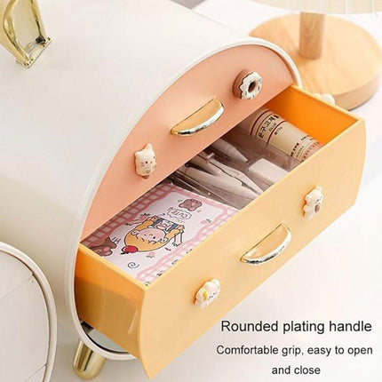 Large Multi-functional Makeup Storage Organizer Rabbit Decor Drawer Cosmetic Box