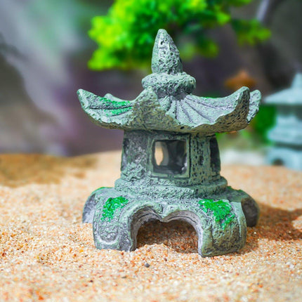 Chinese Fish Tank Decoration Hexagonal Pavilion Aquascape Ornament for Aquarium