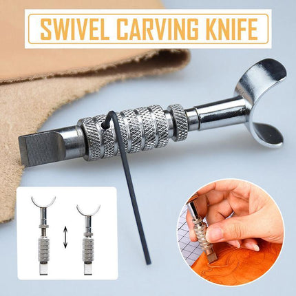 Swivel Leather Working Cut Blade Adjustable Carving Knife Leather craft Tool - Aimall