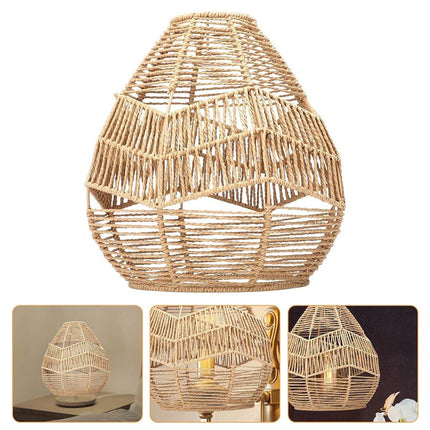 Chinese Style Imitation Rattan Lampshade DIY Weaving Lamp for Home Decor