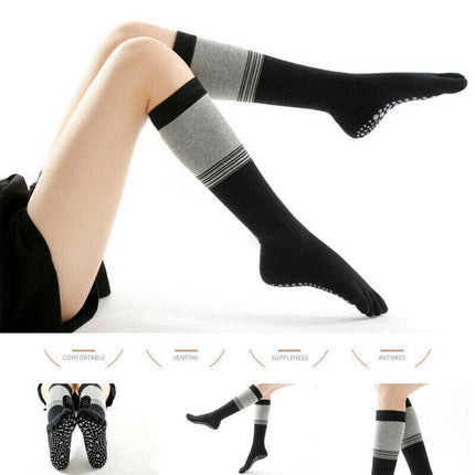 Women Long Massage Pilates Socks Yoga Socks Anti-skid Grip Non Slip Socks Medium - Aimall