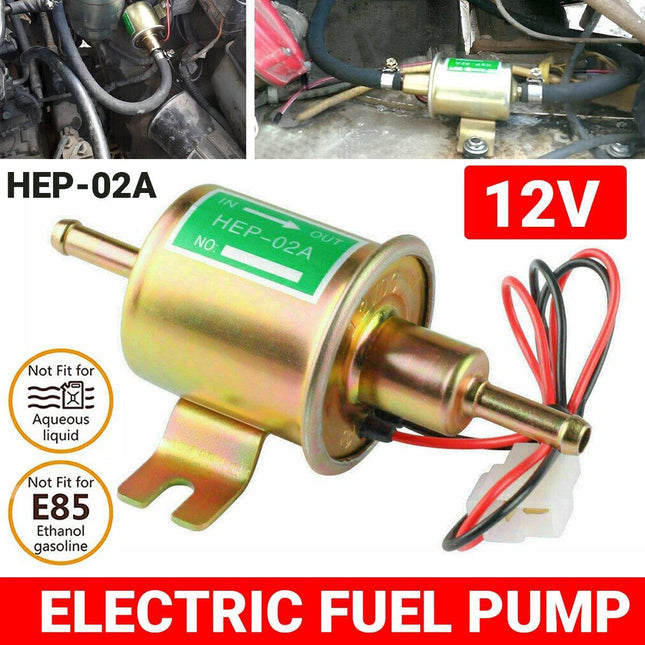 12V Universal Low Pressure Electric Fuel Pump 2.5-4 PSI Gas Diesel Inline HEP02A