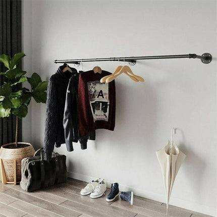Industrial Pipe Wall Mounted Clothing Rack Display Factory Style Hanger Storage