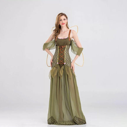Halloween Green Fairy Princess Costume Flower Dress Up Outfit for Girls