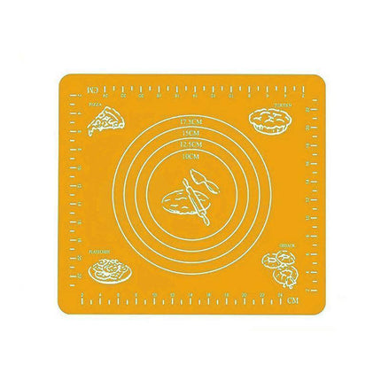 Orange Reusable Non-Stick Silicone Rolling Dough Mat Cake Pastry Baking Fondant Sheet - Aimall