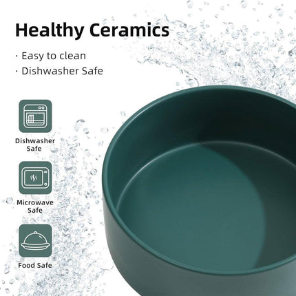 Ceramic Elevated Dog Bowl Anti-Slip Double Bowl for Small Medium Large Dogs