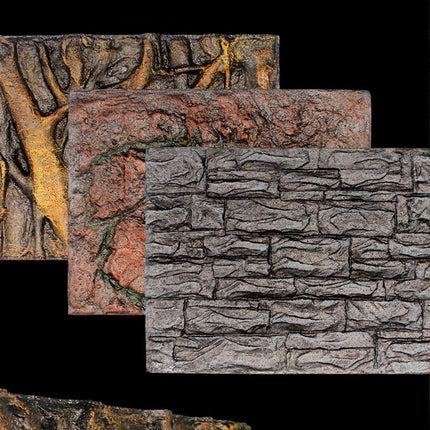 Pet Reptile Tank Board 3D Foam Backgrounds and Habitat Decoration 9 Styles - Aimall