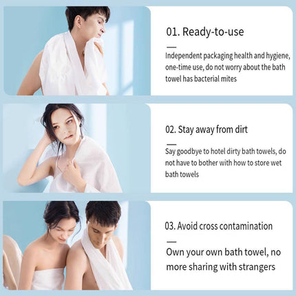 10pcs Disposable Bath Towels Travel Towels Soft Absorbent for Spa Hotel Bathroom