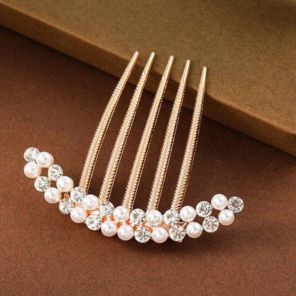 Elegant Rhinestone Hair Comb Girl Hair Accessories Disc Alloy Headwear