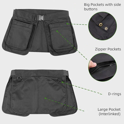 Gardening Apron Half-length Waist Bag Tool Work Clothes Adjustable Short Apron