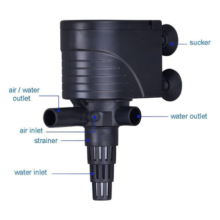 3in1 Mini Aquarium Fish Tank Filter Submersible Water Purifier Oxygen Pump