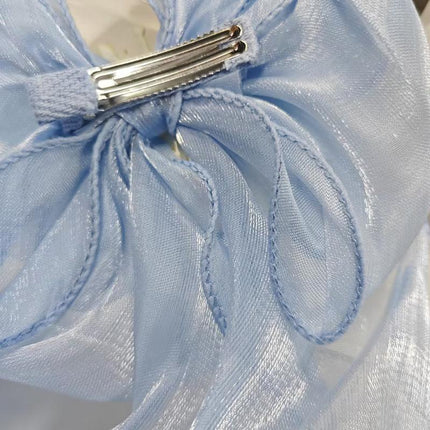 Girls Snowflake Hair Clip Tulle Veil Bow Barrettes Christmas Hairband Gift Party - Aimall