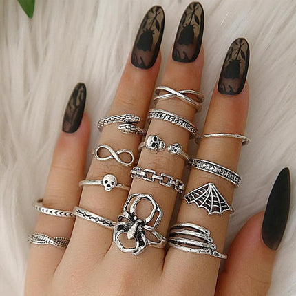 Vintage Boho Knuckle Ring Set 11-15PCS Punk Midi Finger Rings Jewelry Gift - Aimall