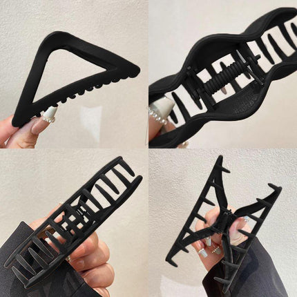 Women's Simple Hair Claws Clip Large Geometric Barrette Ponytail Clamp Hairpin - Aimall