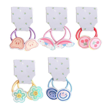 Cute Cartoon Hair Accessories Elastic Hair Cords for Young Wearers and Daily Styling