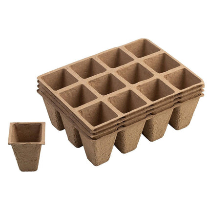 50pcs Disposable 12 Grid Seedling Tray Square Flowerpot Plug Starter Tray