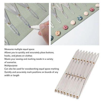 Equidistant Ruler DIY Tools Open Hole Punching Aluminum Seam Gauge for Crafts
