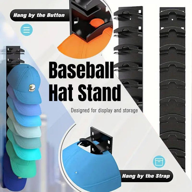 Multi Tier Wall Mounted Hat Storage Rack Cap Organizer for Baseball Hats and Cap