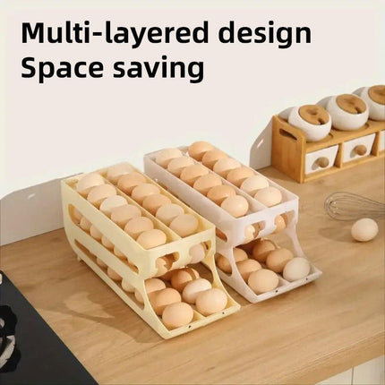 Sliding Egg Carton Refrigerator Storage for Kitchen Egg Holder and Organizer