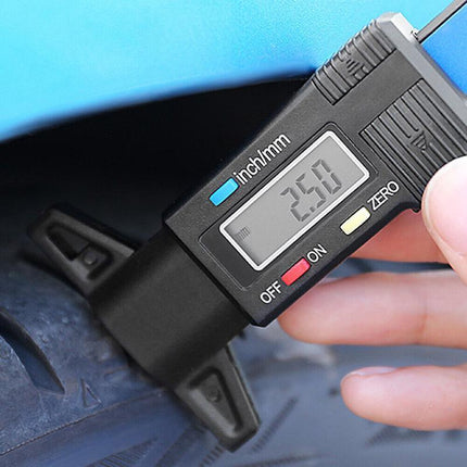 Car Digital Depth Measure Gauge Tyre Tread Brake Pad Shoe Caliper LCD Display - Aimall